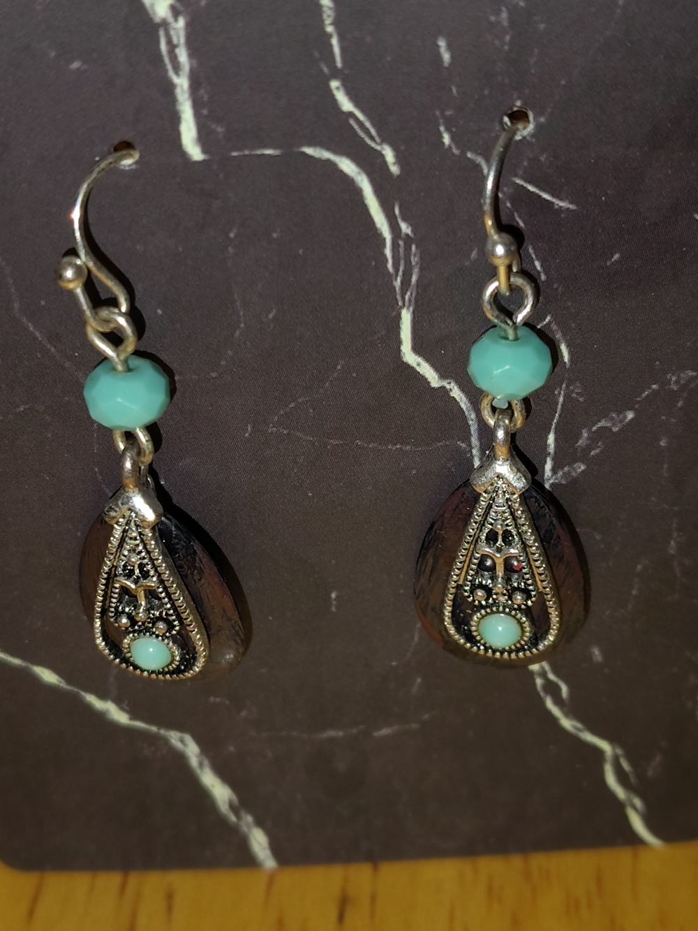 Boho Teardrop Earrings Turquoise Blue Bead Dangle Western Retro Vintage Y2K